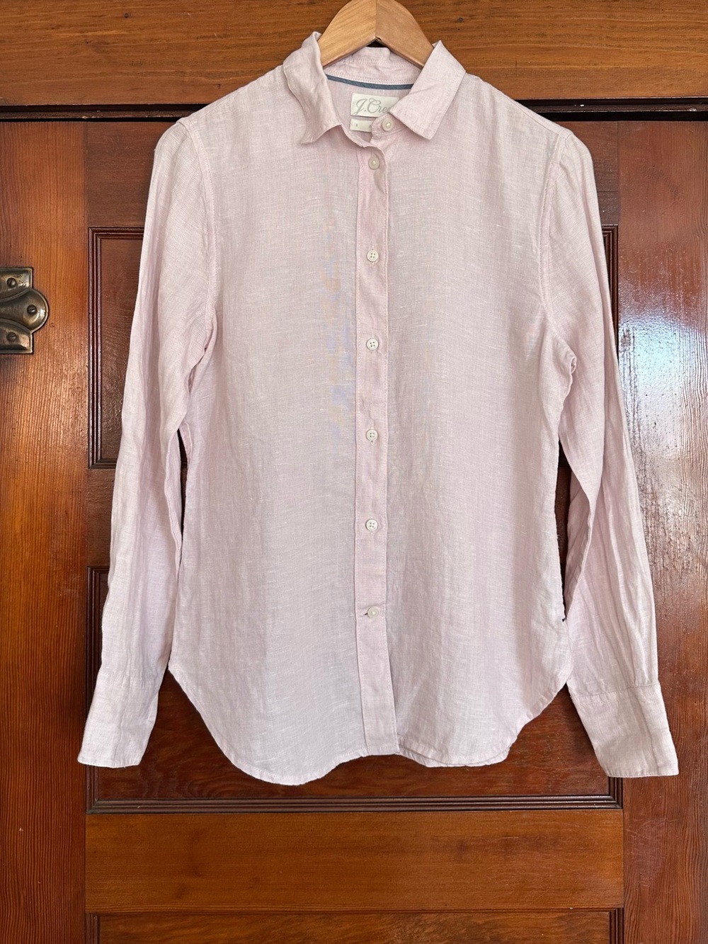 J. Crew Slim-Fit Baird McNutt Irish Linen Button Down Shirt Size 2 Light Pink